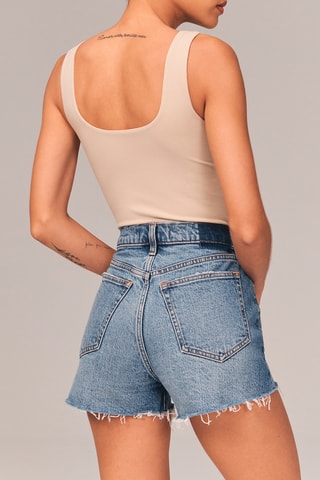 Short vaquero de tiro alto - Azul