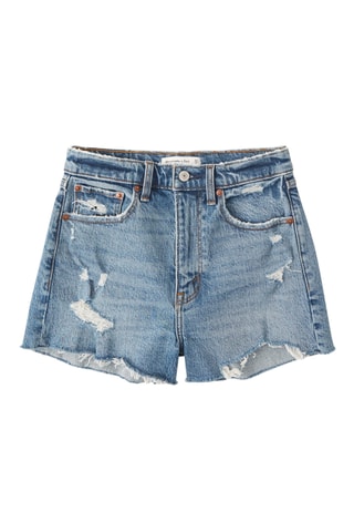 Short vaquero de tiro alto - Azul