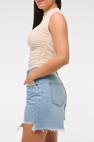 Short vaquero de tiro alto - Azul