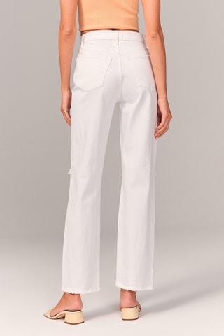 Jean straight taille haute - Blanc