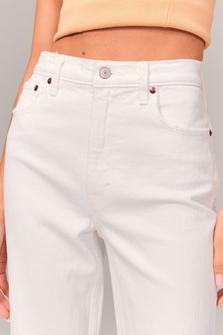 Jean straight taille haute - Blanc