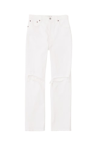 Jean straight taille haute - Blanc