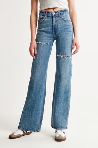 Jean relaxed taille haute - Bleu cobalt