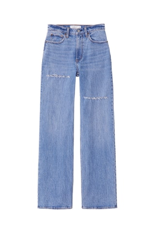 Jean relaxed taille haute - Bleu cobalt