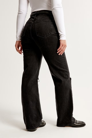 Jean relaxed taille haute - Noir