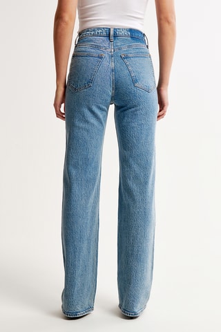 Jean relaxed taille haute - Bleu cobalt
