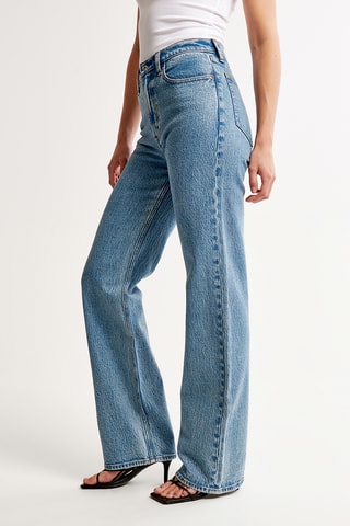 Jean relaxed taille haute - Bleu cobalt