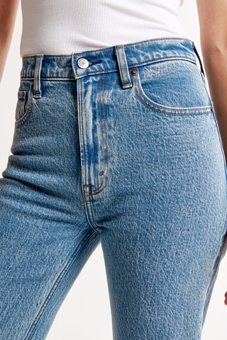 Jean relaxed taille haute - Bleu cobalt