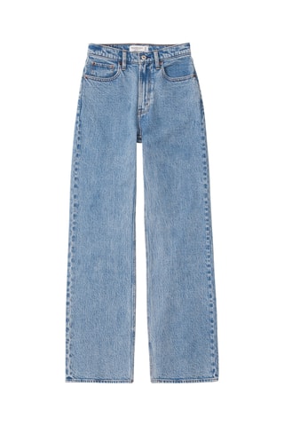 Jean relaxed taille haute - Bleu cobalt