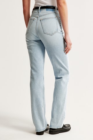 Jean straight taille haute - Ciel