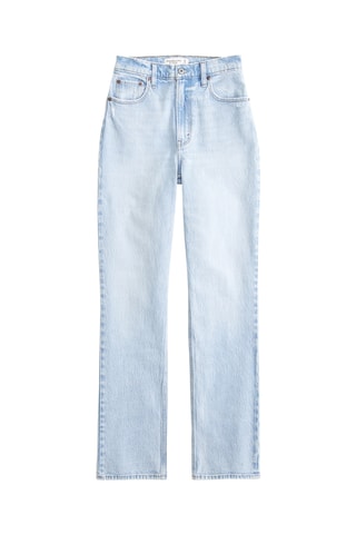 Jean straight taille haute - Ciel