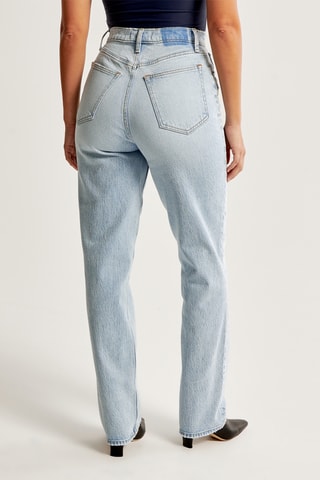 Jean straight taille haute - Ciel