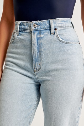 Jean straight taille haute - Ciel