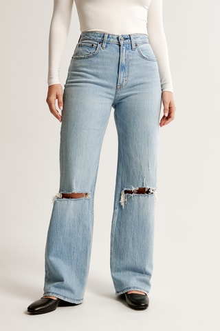 Jean relaxed taille haute - Ciel