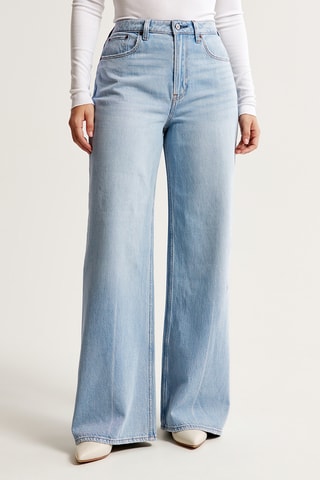 Jean wide legs taille haute - Ciel