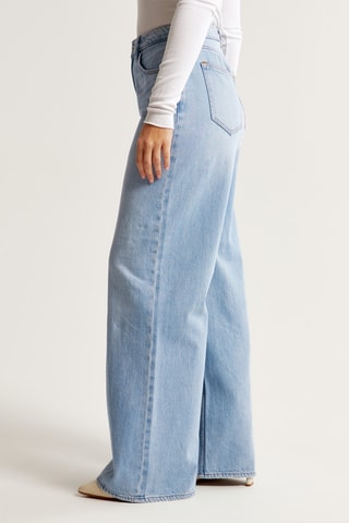 Jean wide legs taille haute - Ciel