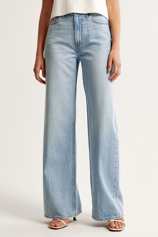 Jean wide legs taille haute - Ciel