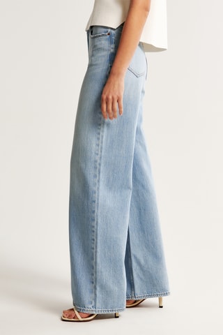 Jean wide legs taille haute - Ciel