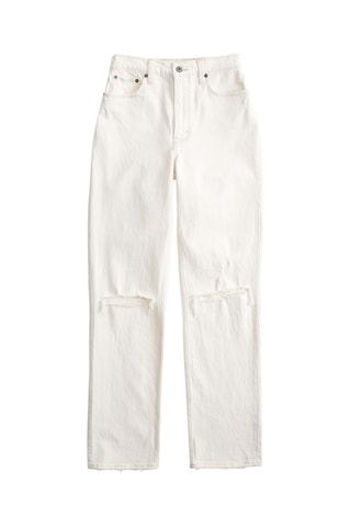 Jean straight taille haute - Blanc