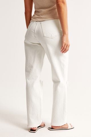 Jean straight taille haute - Blanc