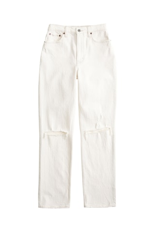 Jean straight taille haute - Blanc