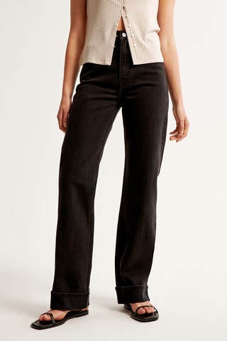 Jean relaxed taille haute - Noir
