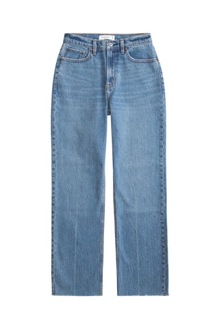 Jean straight taille haute - Bleu marine