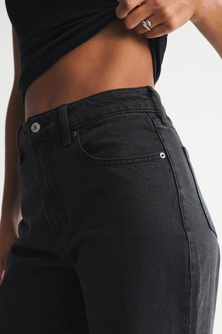 Vaquero wide leg de tiro alto - Negro