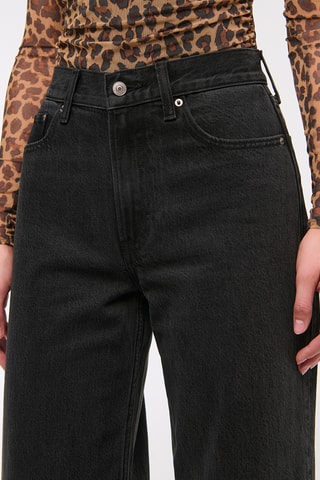 Vaquero wide leg de tiro alto - Negro