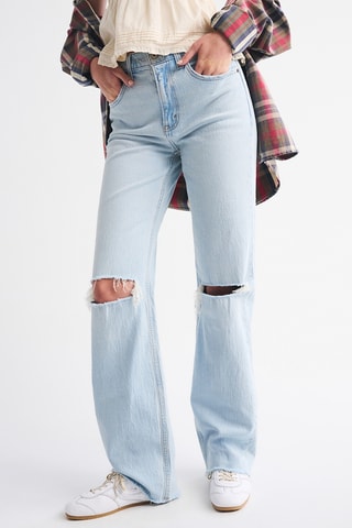Jean relaxed legs taille haute - Ciel