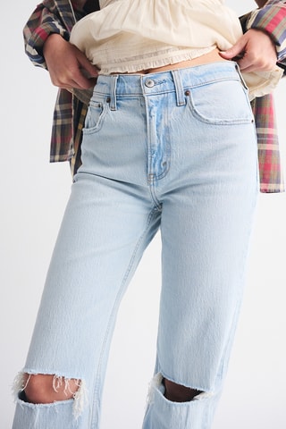 Jean relaxed legs taille haute - Ciel