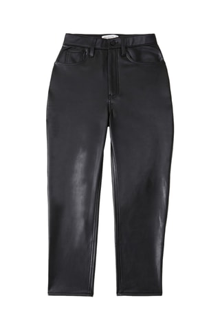Pantalón recto de tiro alto - Negro
