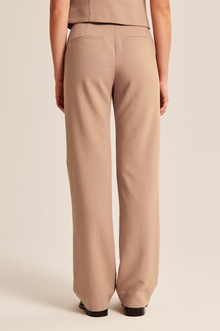 Pantalón straight tiro alto - Marrón claro