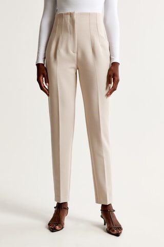 Pantalón straight tiro alto - Crudo