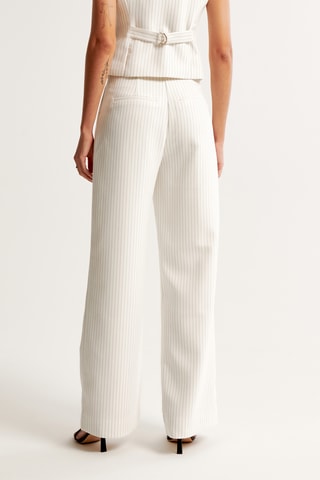 Pantalón wide leg de tiro alto - Crudo