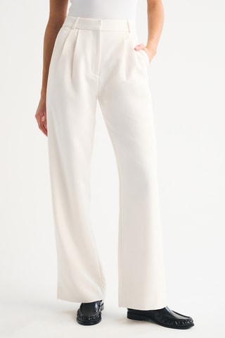 Pantalón wide leg de tiro alto - Crudo