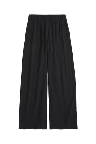Pantalón wide leg de tiro alto - Negro