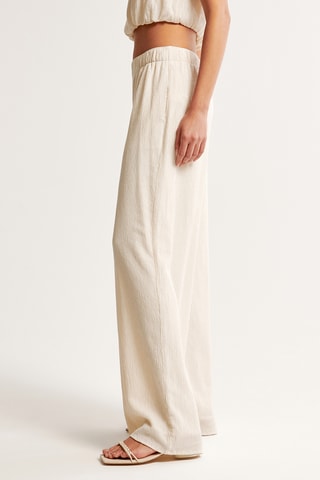 Pantalón wide leg de tiro alto - Beige