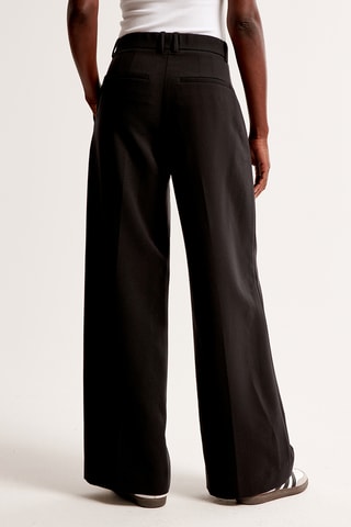 Pantalón wide leg de tiro alto - Negro