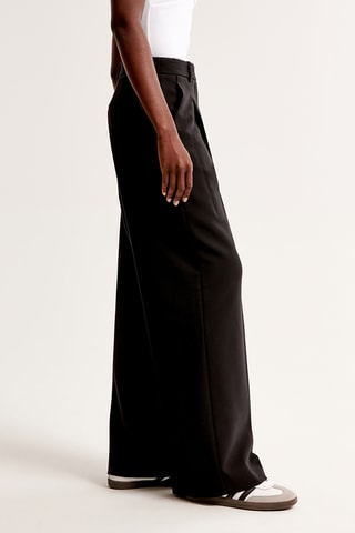Pantalón wide leg de tiro alto - Negro