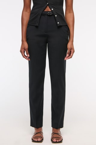 Pantalon cigarette taille haute - Noir