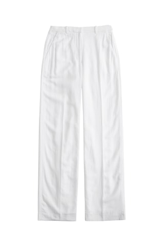 Pantalón wide leg de tiro alto de lino - Blanco