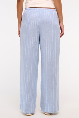 Pantalón wide leg de lino - Celeste