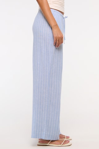 Pantalón wide leg de lino - Celeste