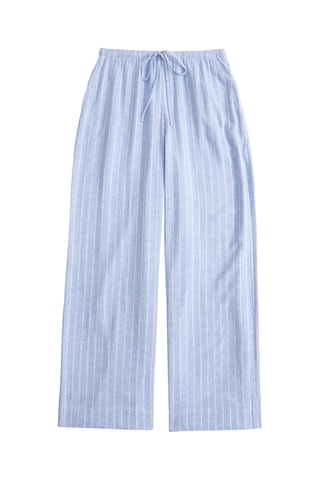 Pantalón wide leg de lino - Celeste