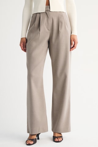 Pantalón wide leg de tiro alto - Marrón
