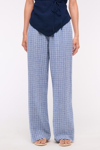 Pantalón wide leg de lino - Azul marino