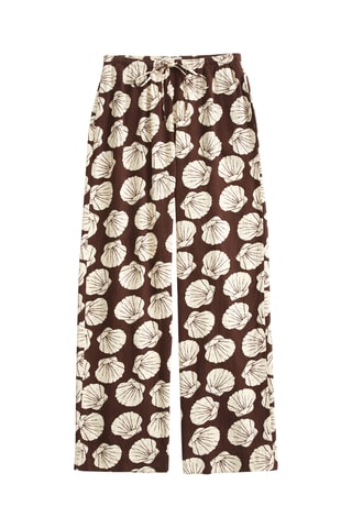 Pantalon wide legs en lin - Marron