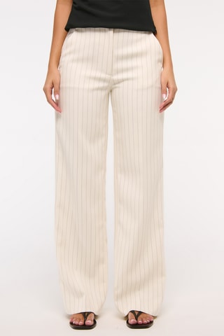 Pantalón wide leg de tiro alto - Beige claro