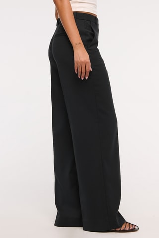 Pantalón wide leg de tiro alto - Negro